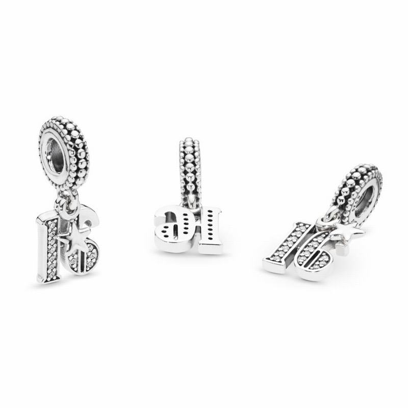 Pandora 16th Birthday Charm Ireland - Sterling Silver/Cubic Zirconia - 756439UST